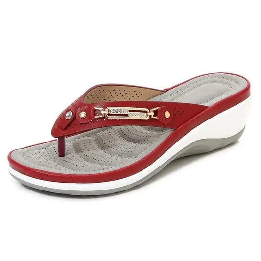 נעלי קיץ אצבע "אולין" מעוצבות - נעלי אביגיל אדום / 35