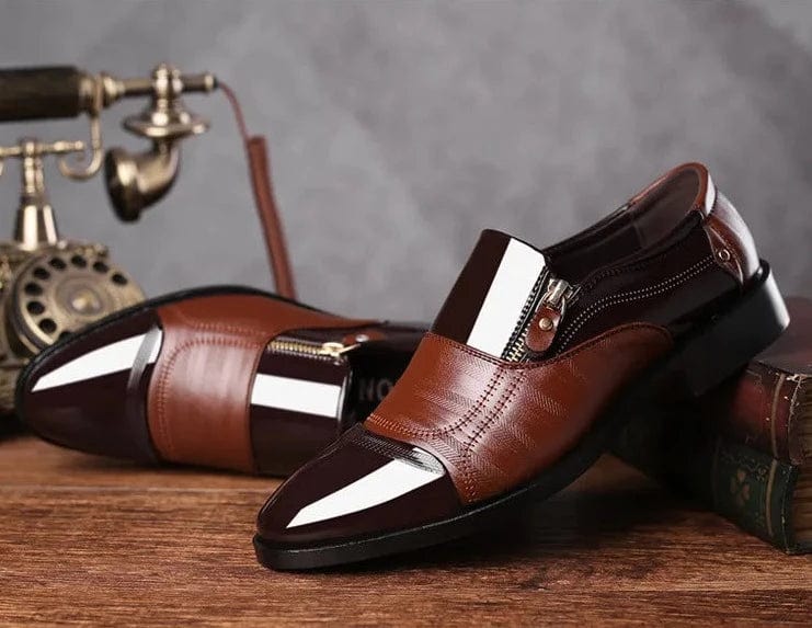 נעלי עור "פרנקו ויץ'"בעיצוב איטלקי מודרני עם רוכסן - נעלי אביגיל