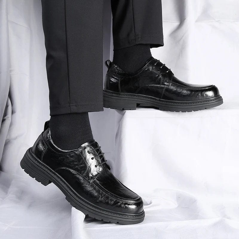 נעלי עור "אוסקר לוק" סוליה עבה עיצוב בריטי - נעלי אביגיל