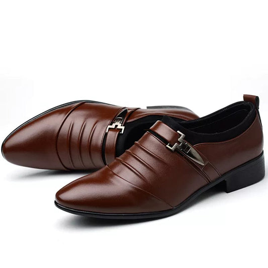 נעלי אלגנט "אלברטו קרצ'י" אוקספורד דמוי עור עיצוב איטלקי מודרני - נעלי אביגיל חום / 38
