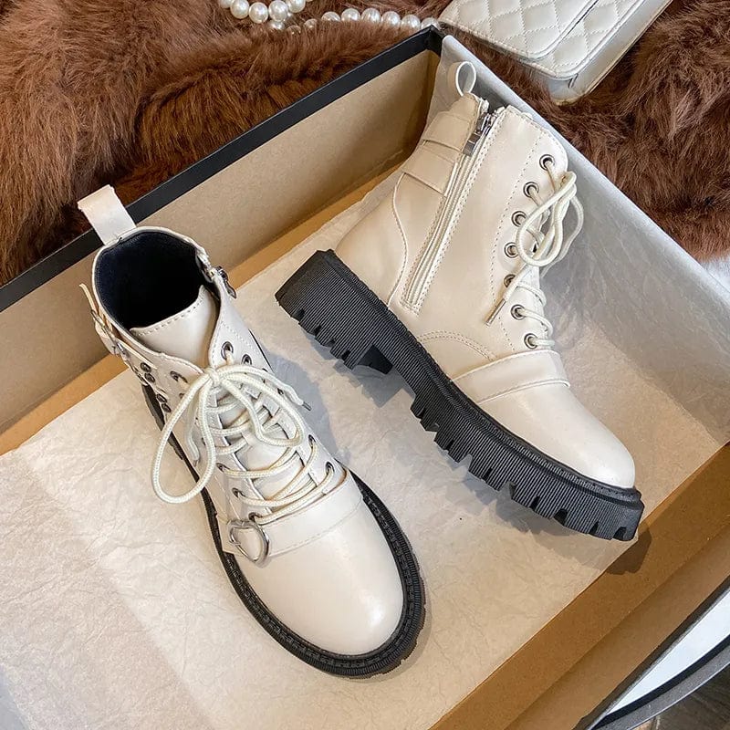 מגפוני "רימוך" פלטפורמה עם אבזמים - נעלי אביגיל