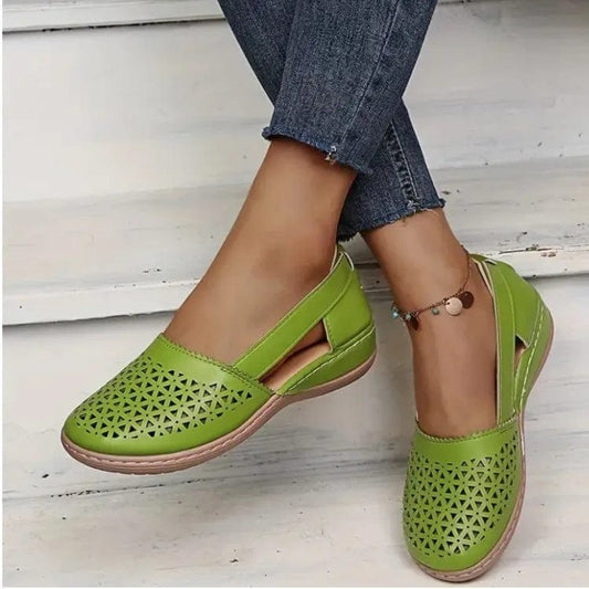 נעלי חוף "Jubon" עיצוב רטרו - נעלי אביגיל ירוק / 36