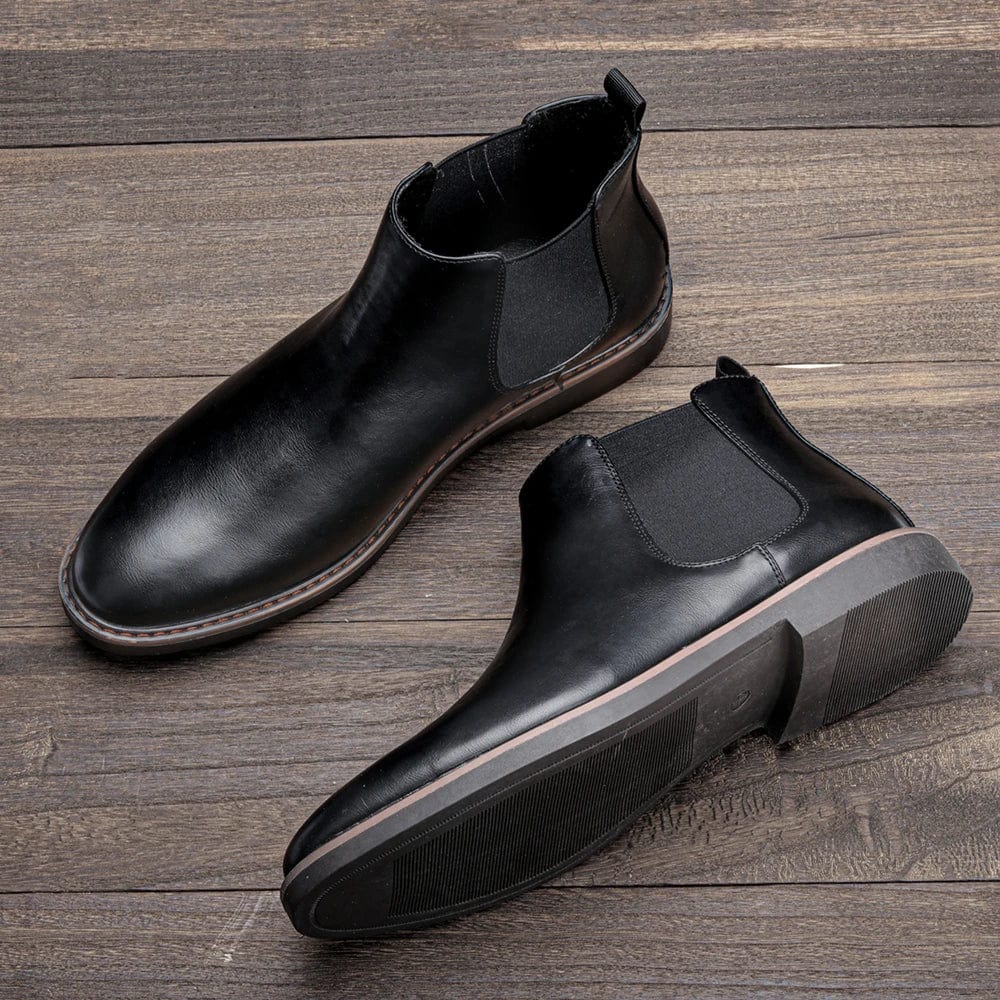 מגפי צ'לסי עיצוב בריטי רטרו אותנטי דמוי עור - נעלי אביגיל
