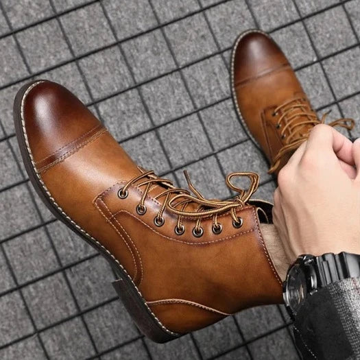 נעלי עור "מרטין" בעיצוב רטרו איטלקי - נעלי אביגיל