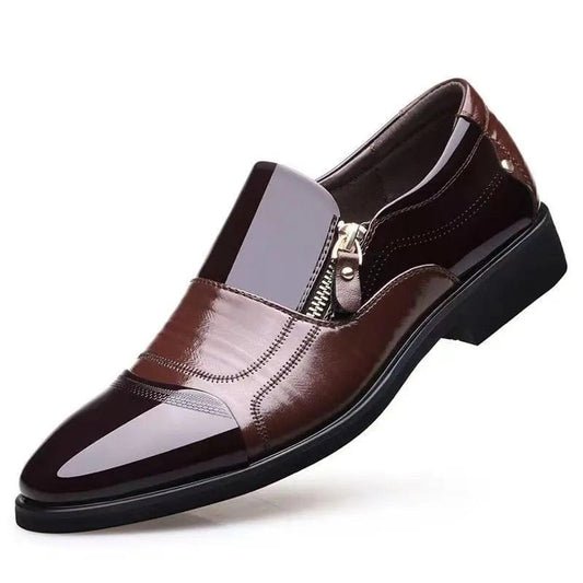 נעלי עור "פרנקו ויץ'"בעיצוב איטלקי מודרני עם רוכסן - נעלי אביגיל חום / 38