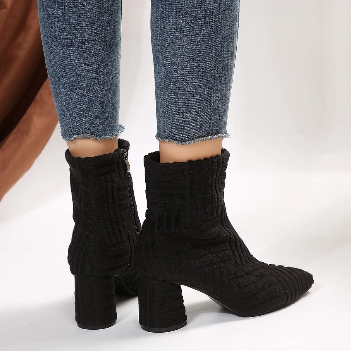 מגפוני בד "ברונו רוזה" עקב: 5 ס"מ, עיצוב איטלקי - נעלי אביגיל