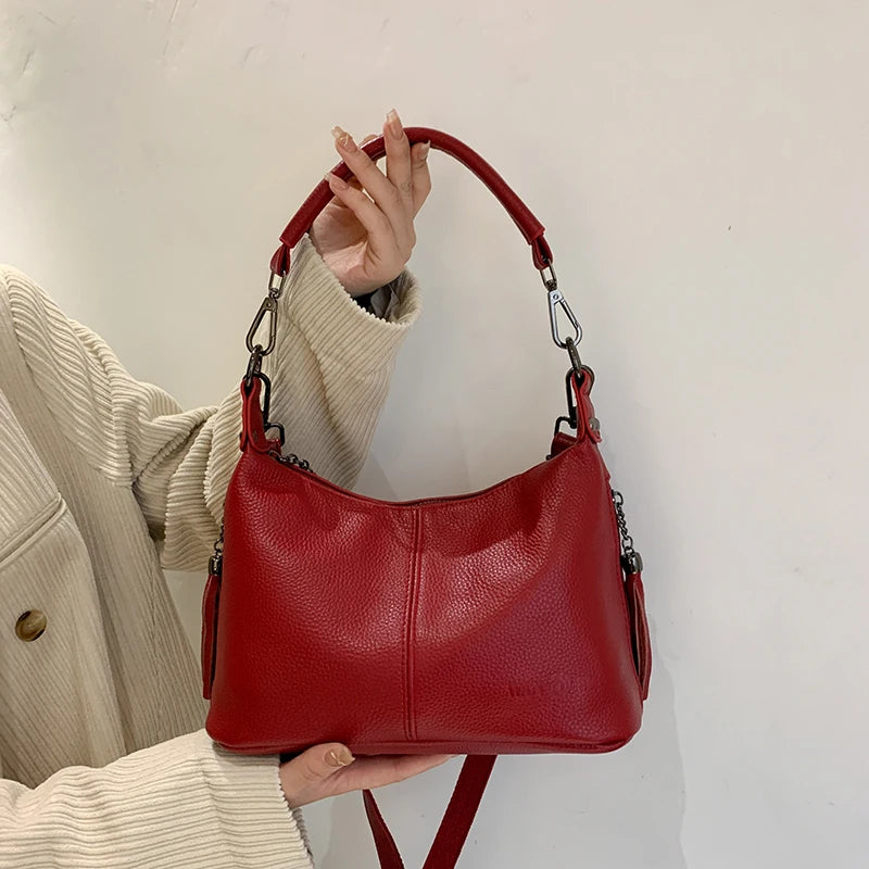 תיק כתף "אוולין" מעור אמיתי - נעלי אביגיל