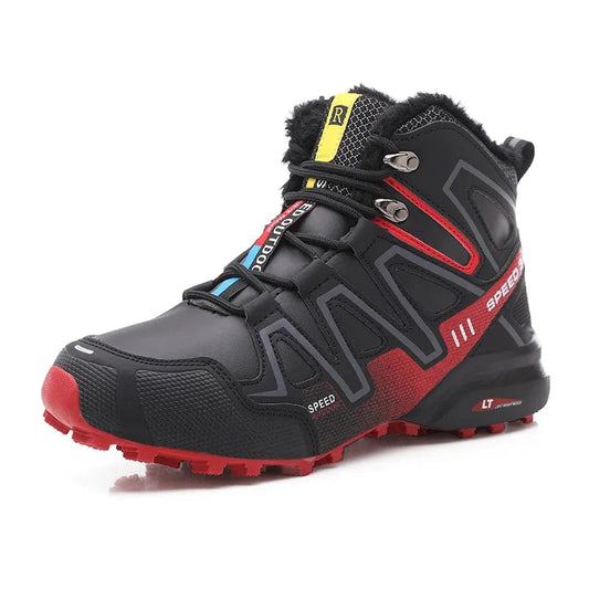 נעלי טיפוס "OutDoor" לטיולים, פרווה פנימית, אטומות למים - נעלי אביגיל שחור אדום / 39