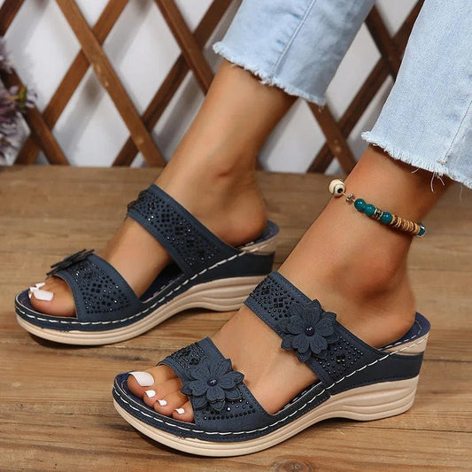 נעלי קיץ "ז'קלין" בסגנון מודרני - נעלי אביגיל כחול / 35