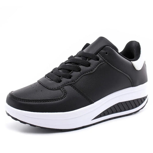 נעלי "junyi" סניקרס פלטפורמה קולקציית 2024 - נעלי אביגיל שחור לבן / 35
