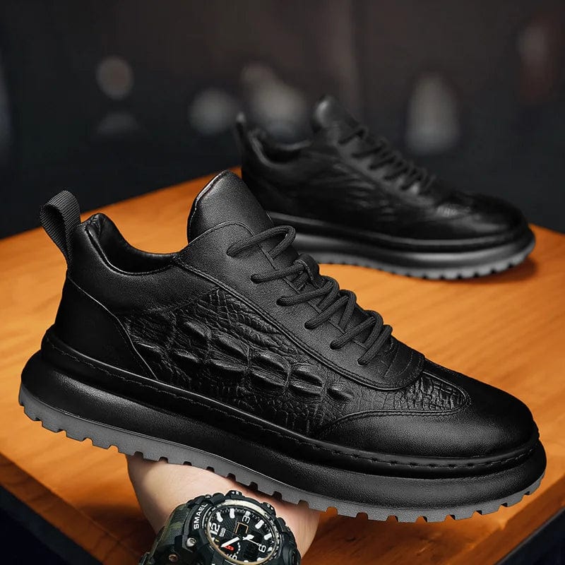 נעלי סניקרס "אוסטין" בעיצוב בריטי דיוקן עור תנין - נעלי אביגיל שחור / 39