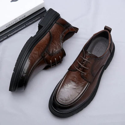 נעלי עור "אוסקר לוק" סוליה עבה עיצוב בריטי - נעלי אביגיל