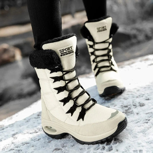 מגפי שלג "KAMU" אטומות למים - נעלי אביגיל בז' לבן / 36