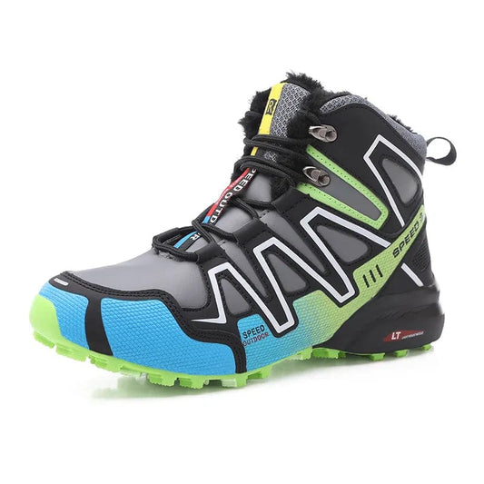 נעלי טיפוס "OutDoor" לטיולים, פרווה פנימית, אטומות למים - נעלי אביגיל כחול ירוק / 39