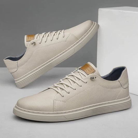 נעלי עור סניקרס "קז'ואל" עיצוב איטלקי - נעלי אביגיל לבן שמנת / 36