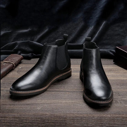 מגפי צ'לסי עיצוב בריטי רטרו אותנטי דמוי עור - נעלי אביגיל