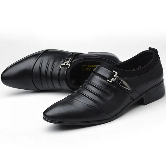 נעלי אלגנט "אלברטו קרצ'י" אוקספורד דמוי עור עיצוב איטלקי מודרני - נעלי אביגיל שחור / 38