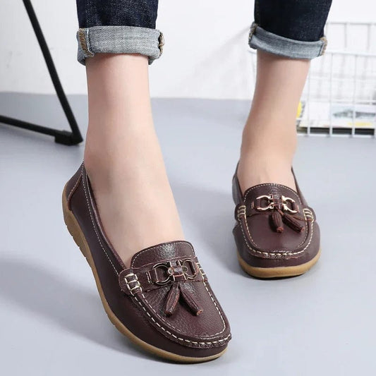 נעלי "Loafer" מוקסינים קולקציית 2024 סוליה דקה - נעלי אביגיל קפה / 35