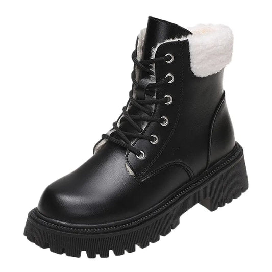 נעלי טרקטור "Rimo" עם פרווה פנימית, סוליה עבה - נעלי אביגיל שחור / 35