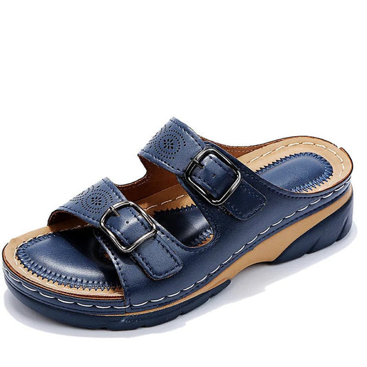 נעלי "עלמה" בסגנון קלאסי עם אבזם - נעלי אביגיל כחול כהה / 35