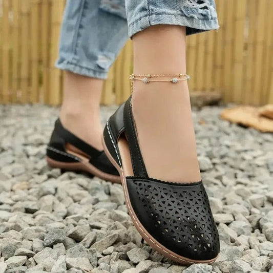 נעלי חוף "Jubon" עיצוב רטרו - נעלי אביגיל שחור / 36