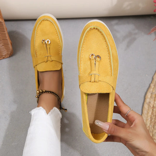נעלי קיץ "Suede" עיצוב איטלקי מודרני - נעלי אביגיל צהוב / 36