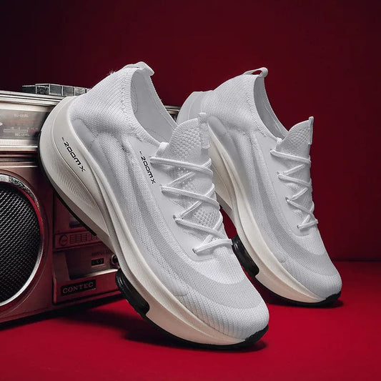 נעלי ריצה "ZoomX" מעוצבות קולקציית 2024 - נעלי אביגיל לבן אפור / 46