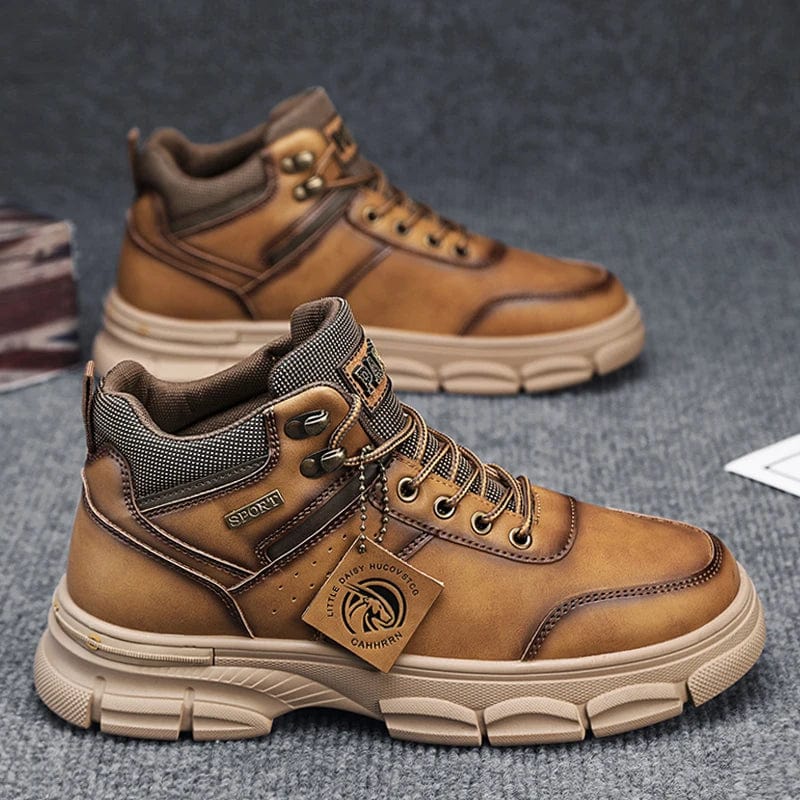 נעלי מעצבים "Rubber" מעור מלאכותי איכותי - נעלי אביגיל חום-צהוב / 39