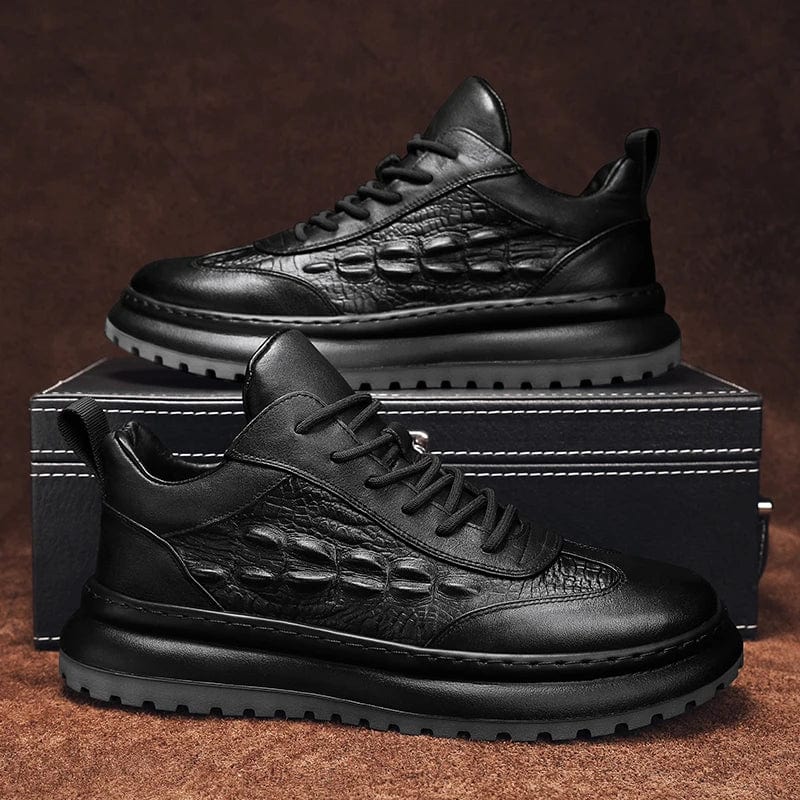 נעלי סניקרס "אוסטין" בעיצוב בריטי דיוקן עור תנין - נעלי אביגיל