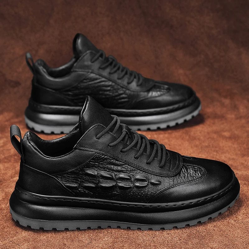 נעלי סניקרס "אוסטין" בעיצוב בריטי דיוקן עור תנין - נעלי אביגיל